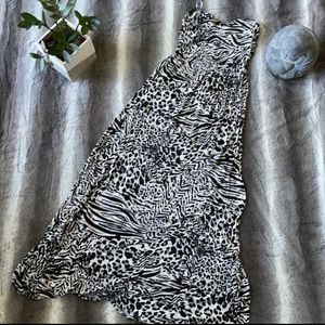 Guess Strapless Maxi Dress Zebra Print